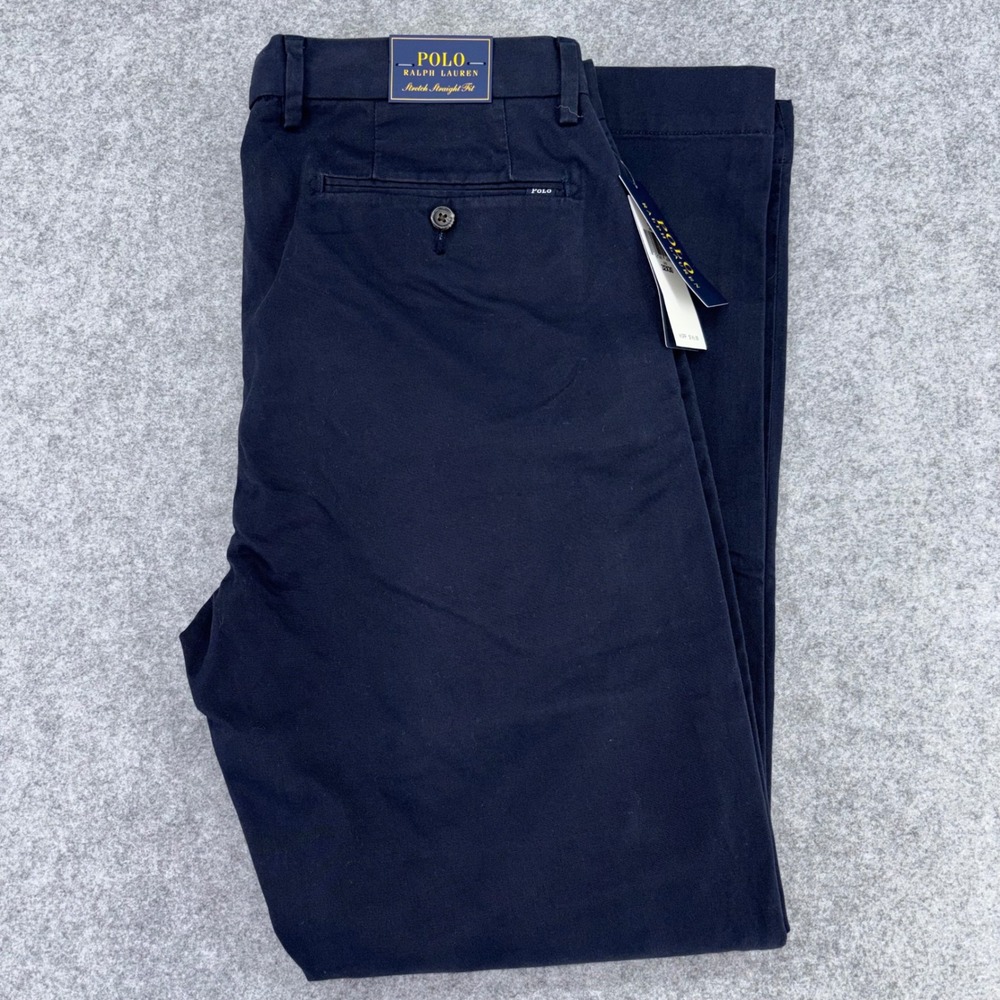 Polo Ralph Lauren Mens Stretch Straight Fit Chinos Navy Blue 32x30 710675544001